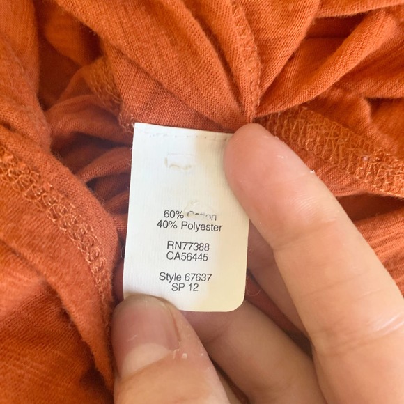 J. Crew Orange Crochet Knit Half Sleeve Scoop Neck Top Women's Size Small S - Picture 6 of 8